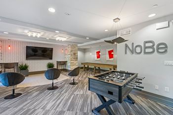 Nobe market apartments in north bethesda, maryland resident lounge with gaming